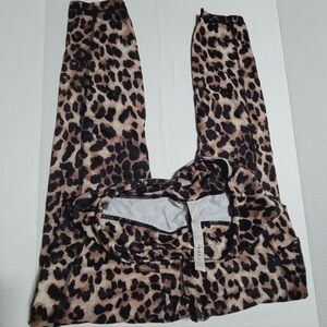 Pre-Owned-Leopard Leggins, Size Medium, Womens